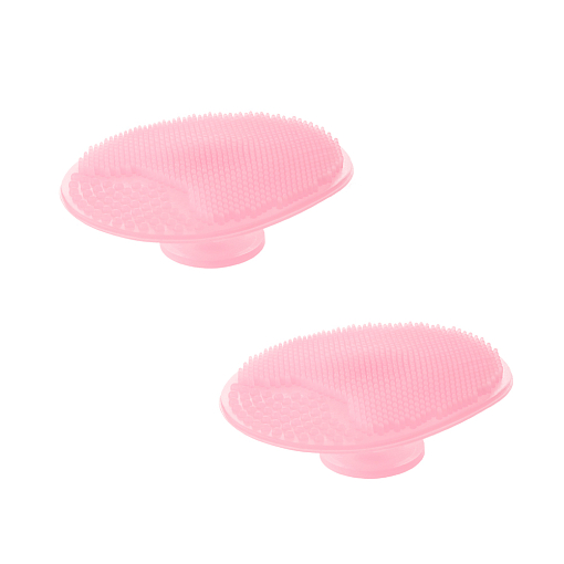 Irisk, терка-скраб для лица/тела овальная, силиконовая (розовая), 2 шт