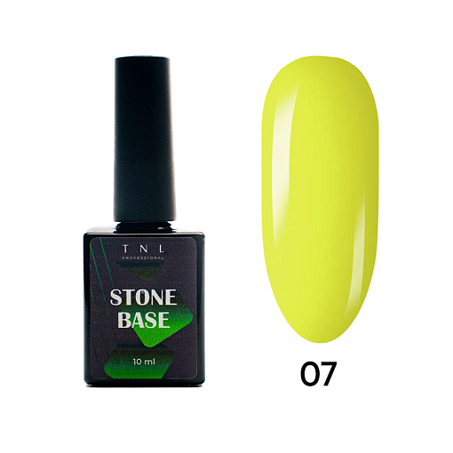 TNL, Stone Base - жесткая цветная база для гель-лака №07 (лимонный), 10 мл
