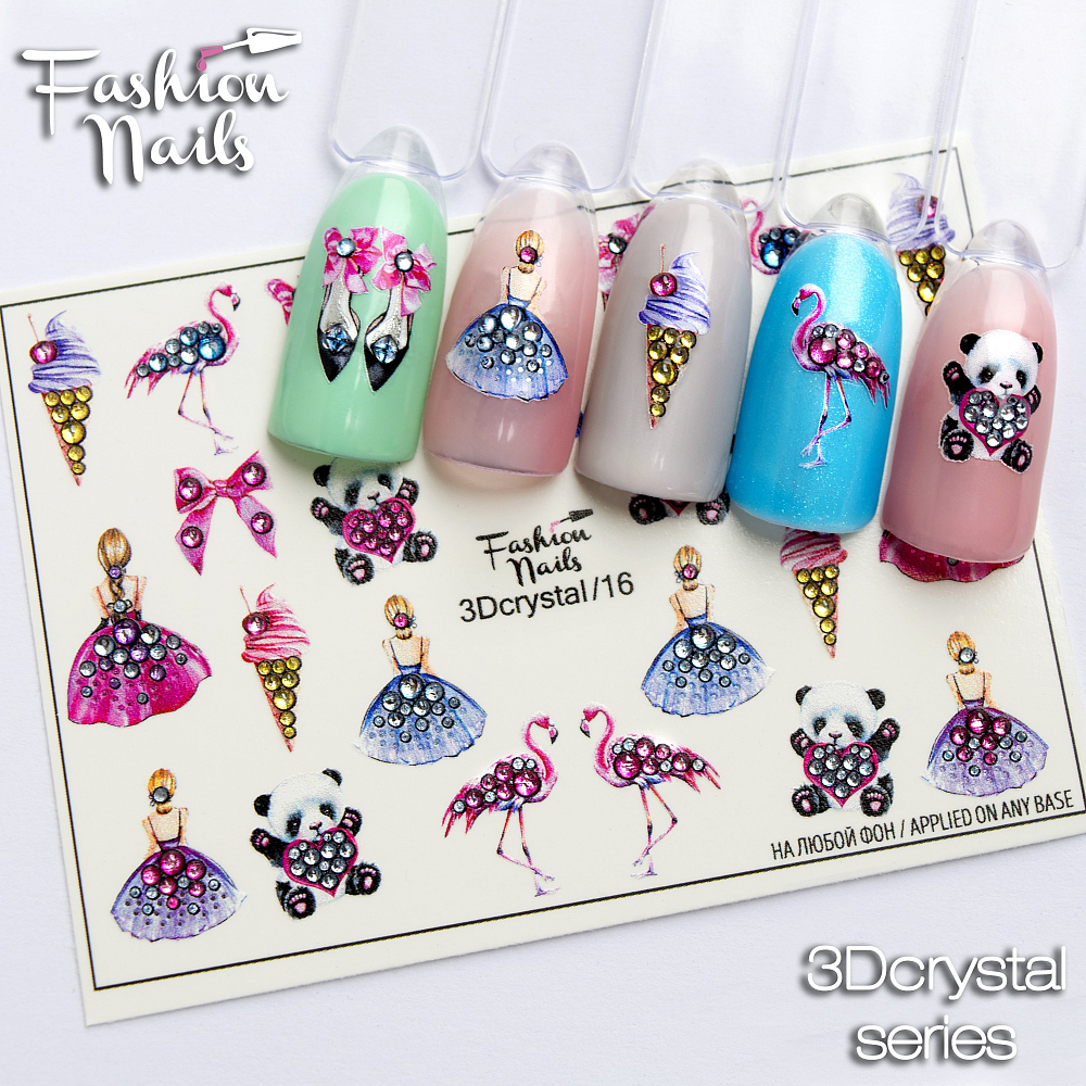 Fashion Nails, слайдер-дизайн "3D crystal" №16