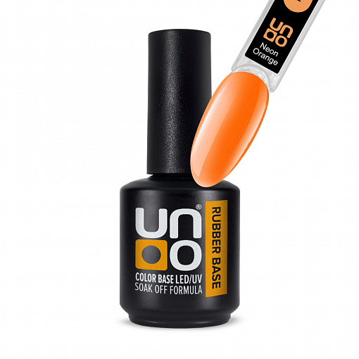 Uno, Color Rubber Base - неоновое камуфлирующие базовое покрытие (Neon Orange), 12 гр