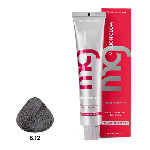TNL, Million glow Silk protein - крем-краска для волос (6.12 темный блонд пепельный перламутровый),