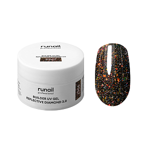RuNail, BUILDER UV GEL REFLECTIVE DIAMOND 3.0 - моделирующий УФ-гель светоотражающий №9967, 15 гр