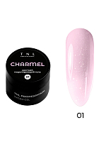 TNL, Charmel - жесткий гель для наращивания с шиммером №01, 15 мл