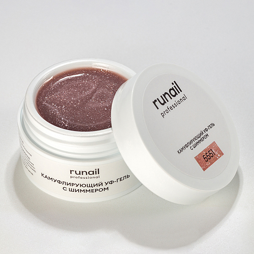 RuNail, камуфлирующий УФ-гель с шиммером №5551 (Пряный латте), 15 гр