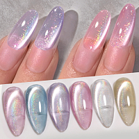 Born Pretty, Rainbow Water Light Cat Magnetic Gel - гель-лак "кошачий глаз" RW-02, 10 мл