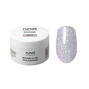 Runail, BUILDER UV GEL MILK DIAMOND - моделирующий УФ-гель светоотражающий №9871, 15 гр