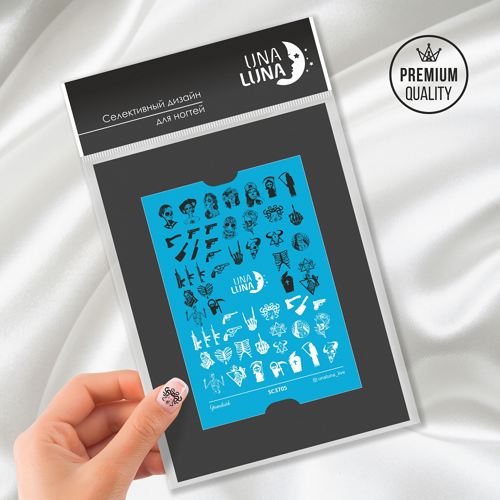 Una Luna, слайдер-дизайн для ногтей Grimdark (SC3705)