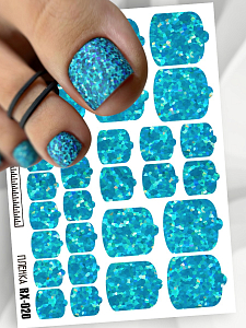 Anna Tkacheva, металлизированные наклейки пленки для педикюра RX-020