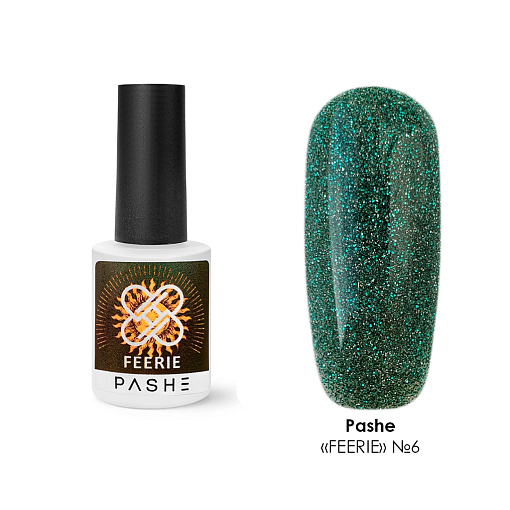 PASHE, Feerie - светоотражающий гель-лак №06 (пленительный изумруд), 9 мл