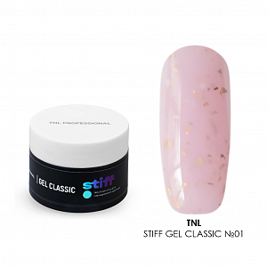 TNL, Stiff Gel Classic - жесткий камуфлирующий гель с поталью №01 (розовый), 30 мл
