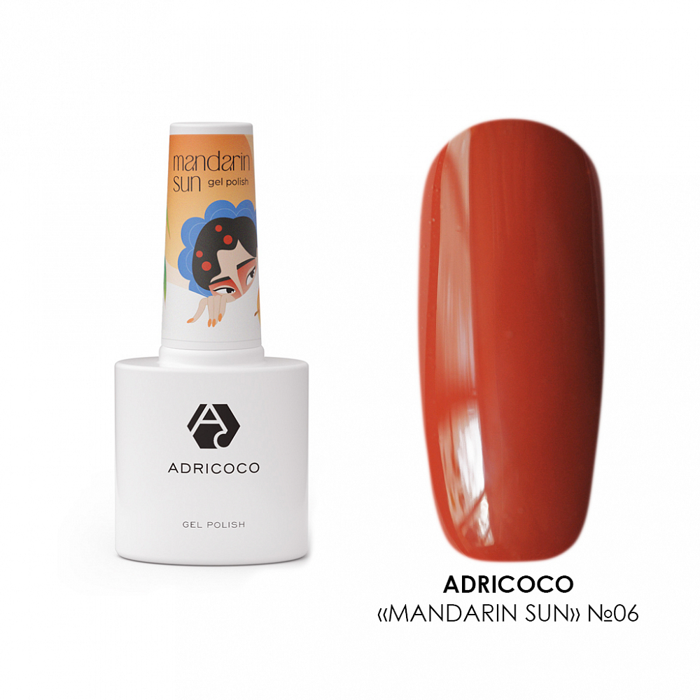 Adricoco, гель-лак Mandarin sun №06, 8 мл