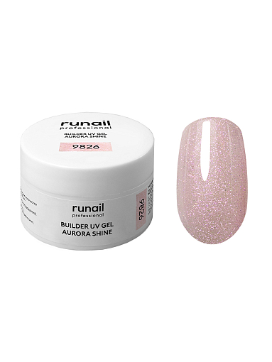 RuNail, набор №58 моделирующий УФ-гель c шиммером AURORA SHINE (2 оттенка по 15 гр)