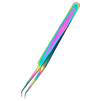 Irisk, пинцет для ресниц EVABOND изогнутый L-1, длина 11.5см (13-M)