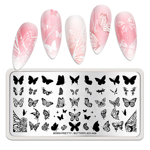 Born Pretty, пластина для стемпинга 12*6 см 58937-08 (BUTTERFLIES-N008)