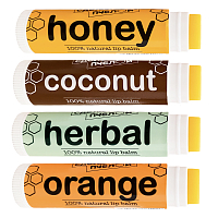 Сделанопчелой, набор бальзамов для губ (Honey, Coconut, Herbal, Orange), 4 шт
