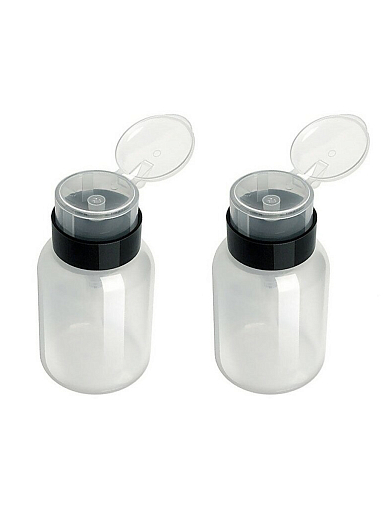 RuNail, набор помпа для жидкости (прозрачный пластик), 2 шт по 120 мл