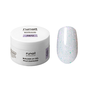 Runail, BUILDER UV GEL MILK DIAMOND - моделирующий УФ-гель светоотражающий №9872, 15 гр