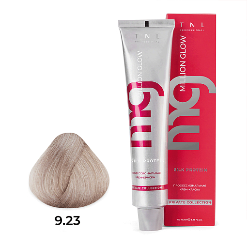 TNL, Million glow Silk protein - крем-краска для волос (9.23 Очень светл.блонд перламутр.золотист)