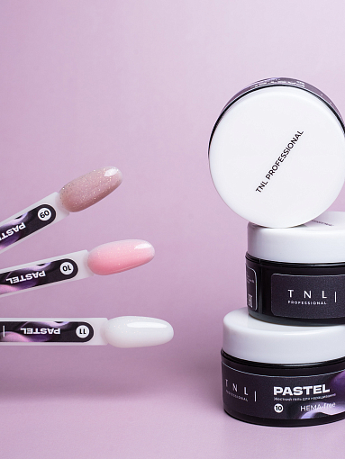 TNL, Pastel - жесткий гель для наращивания с шиммером №10 (розовый ангел), 30 мл