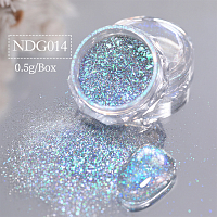 Aurora Reflective Glitter Powder - светоотражающий пигмент для дизайна ногтей G014, 1 шт
