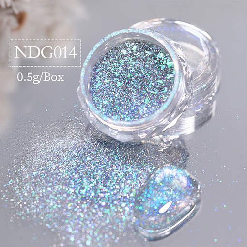 Aurora Reflective Glitter Powder - светоотражающий пигмент для дизайна ногтей G014, 1 шт