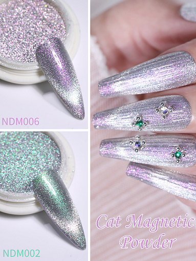 Cat Magnetic Powder NDM002 - магнитный пигмент 2в1 "Кошачий глаз"