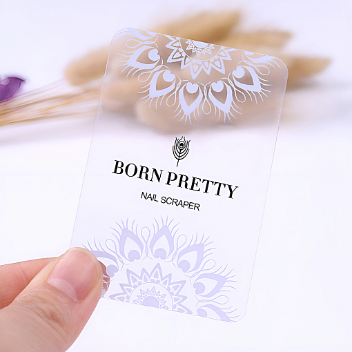 Born Pretty, набор №63 скрапер (7.5*5 см), топ для фиксации рисунка стемпингом