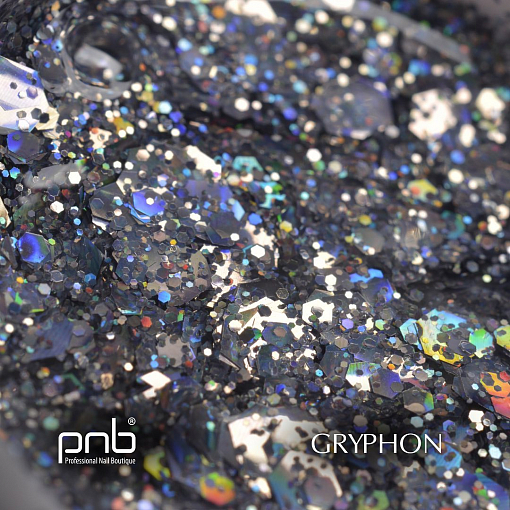 PNB, 3D Mix&Shine Gel - гель для дизайна с блестками и поталью №04 (Грифон), 5 мл