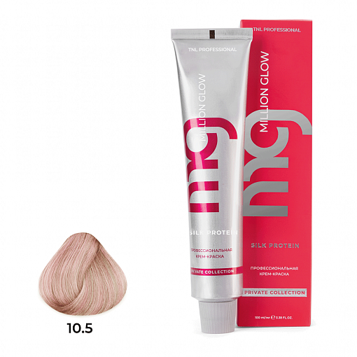 TNL, Million glow Silk protein - крем-краска для волос (10.5 платиновый блонд махагоновый), 100 мл