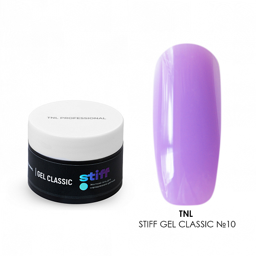 TNL, Stiff Gel Classic - жесткий цветной гель для наращивания №10 (неоновый фиолетовый), 30 мл