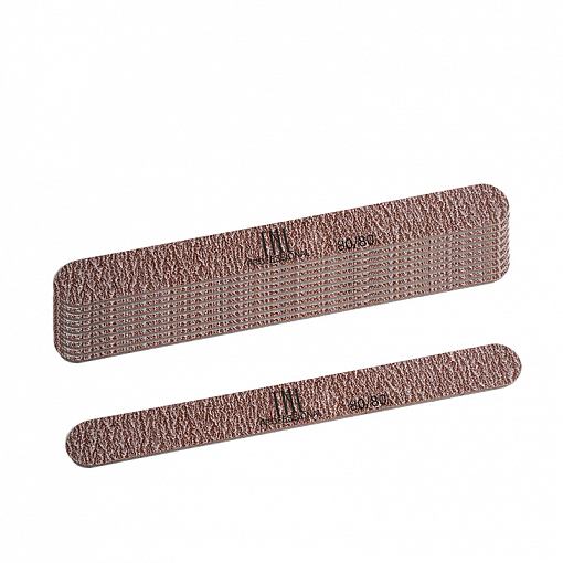 TNL, набор пилок для ногтей узкая 80/80 высокое качество (пластиковая основа, коричневые), 10 шт
