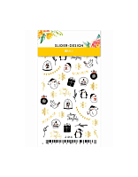 Milv, набор №11 слайдеры дизайн для ногтей (новый год, зима, снежинки, фразы), 4 шт