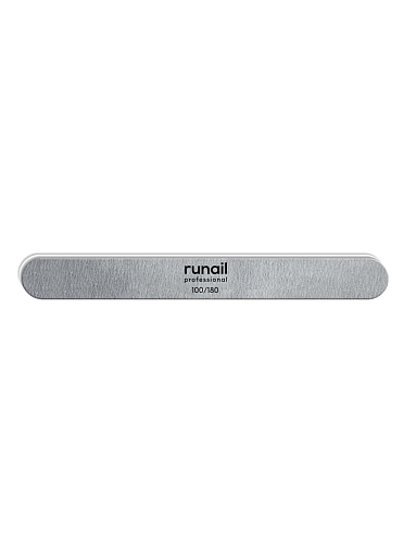 RuNail, набор №96 пилок для ногтей закруглённая (серая, 100/180), 15 шт