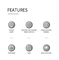 Мини лампа фонарик UV LED для маникюра Clear (квадрат белый)