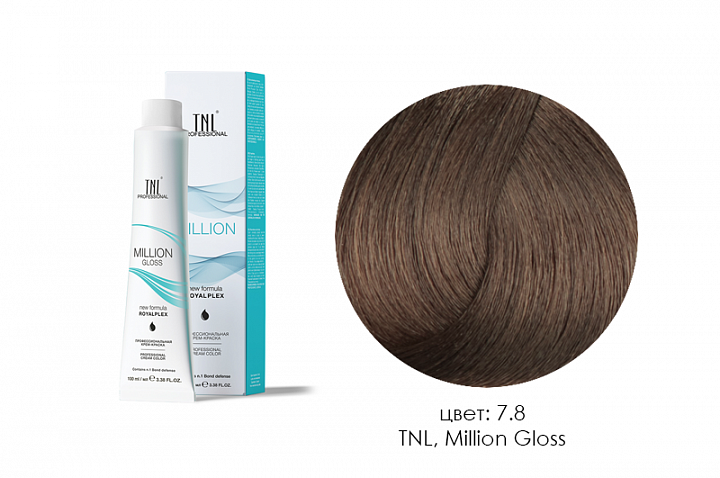 TNL, Million Gloss - крем-краска для волос (7.8 Блонд карамель), 100 мл