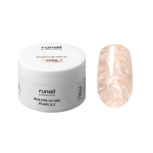 RuNail, BUILDER UV GEL PEARL 2.0 - моделирующий УФ-гель c жемчужным эффектом №9958, 15 гр