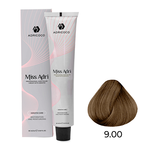 Adricoco, Miss Adri - крем-краска для волос (9.00 Очень светлый блонд интенсивный), 60 мл Adricoco, Miss Adri - крем-краска для волос (9.00 Очень светлый блонд интенсивный), 60 мл