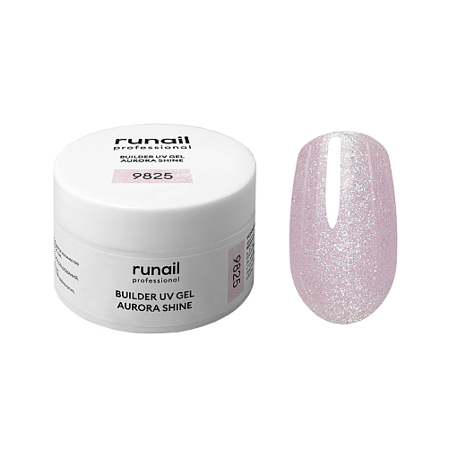 RuNail, набор №58 моделирующий УФ-гель c шиммером AURORA SHINE (2 оттенка по 15 гр)
