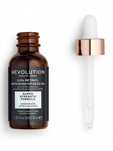 Revolution Skincare, 0.5% Retinol With Rosehip Seed Oil - сыворотка-масло 2 в 1