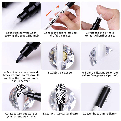 Born Pretty, Nail Art pen маркер для ногтей 54320-07 (розовый)