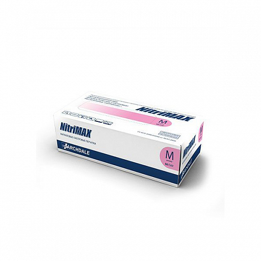 Archdale, перчатки для маникюриста нитриловые Nitrimax (розовые, XS), 50 пар