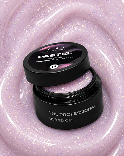 TNL, набор №347 жесткий гель для наращивания с поталью Pastel (4 оттенка по 15 мл)