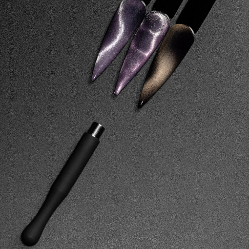 Irisk, магнит для гель-лака "Кошачий глаз" цилиндр с силиконовой ручкой (01 Чёрный)