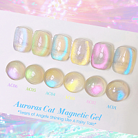 Born Pretty, Auroras Cat Magnetic Gel - светоотражающий гель-лак "кошачий глаз" AC-02 , 10 мл
