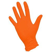 Adele, перчатки для маникюриста нитриловые (оранжевые, L), 100 шт
