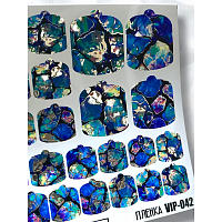 Anna Tkacheva, наклейки пленки для педикюра с фольгой VIP-042