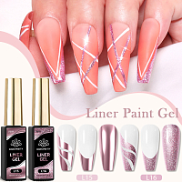Born Pretty, Pure Color Liner Gel - гель-лак с тонкой кистью для дизайна ногтей L15, 10 мл