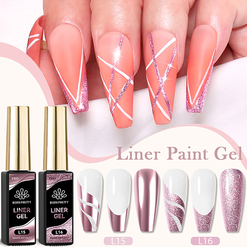 Born Pretty, Pure Color Liner Gel - гель-лак с тонкой кистью для дизайна ногтей L15, 10 мл