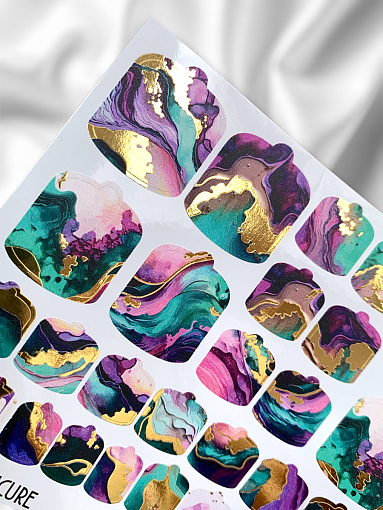 Anna Tkacheva, наклейки пленки для педикюра с фольгой VIP-080