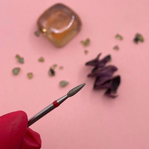 Кристалл, фреза алмазная Пламя острое 856.104.242.080.023 L080 (мягкая, d2.3 мм)